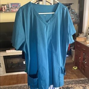 Source Unknown Teal V-Neck Blouse